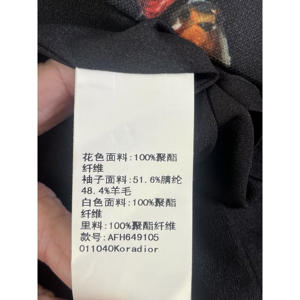 Koradior Jacquard Dress 38 = US M Fit & Flare Pleated Schoolgirl Bird Print - Picture 9 of 12